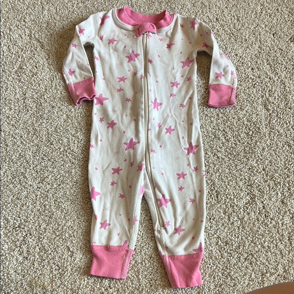 Cozy Pink Star Footie Pajamas for Kids
